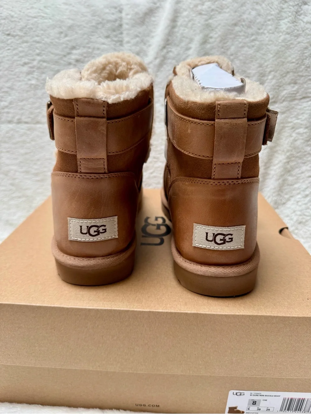 NWT - UGG Chestnut Suede Shearling Buckle Boot